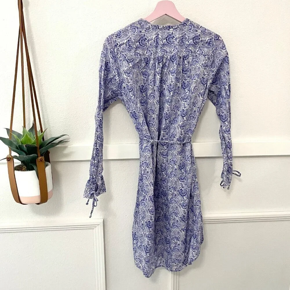 J Crew Tie-Waist Tunic Beach Dress in Dandelion Swirl Size S Romantic Boho 70s